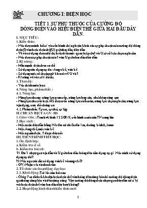 Giáo án Vật lý Lớp 9 - Tuần 1+2